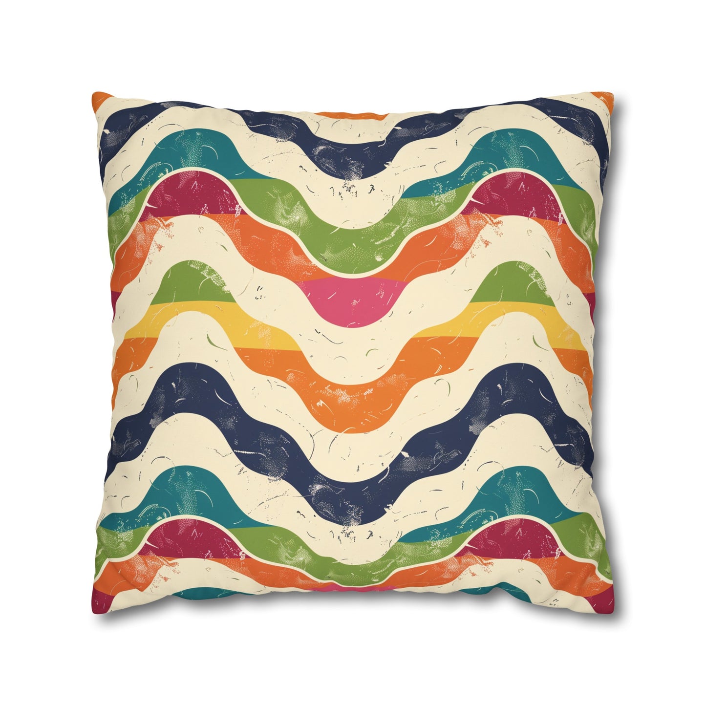 "Vibrant Retro Waves Pillow Case - Add a pop of retro flair to your bedroom with this bold statement piece, seamless pattern design."