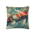 Giant Koi Fish Swimming Through Clouds — 40×40 Cushion Cover — Double-Sided Back & Concealed Zip Detail