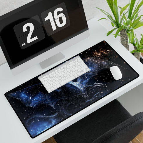 Dragon Shaped Constellation in Deep Space — XL & XXL Desk Mat — 3mm Non-Slip Natural Rubber Base Detail