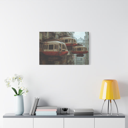 Sci-Fi City with Floating Trains — Canvas Wall Art — Product Detail View 7