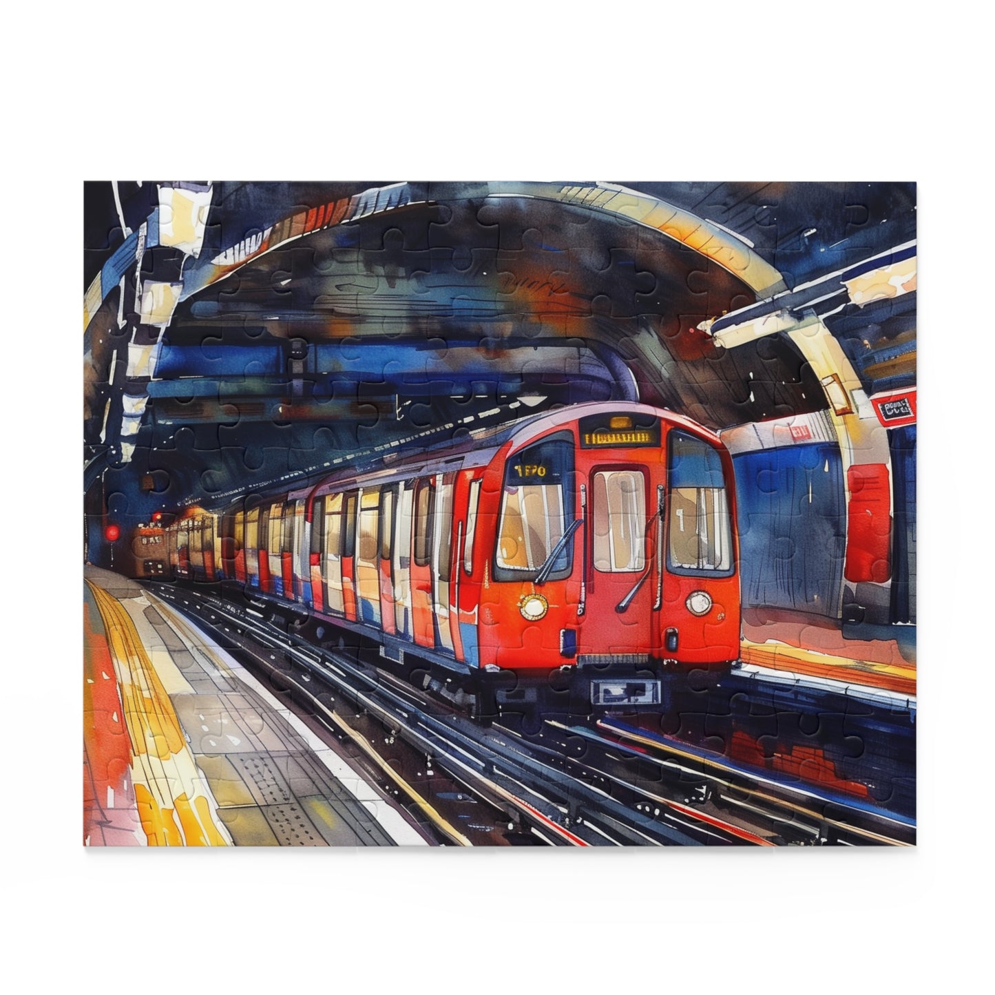 Stunning London Underground watercolor puzzle - perfect for city lovers!