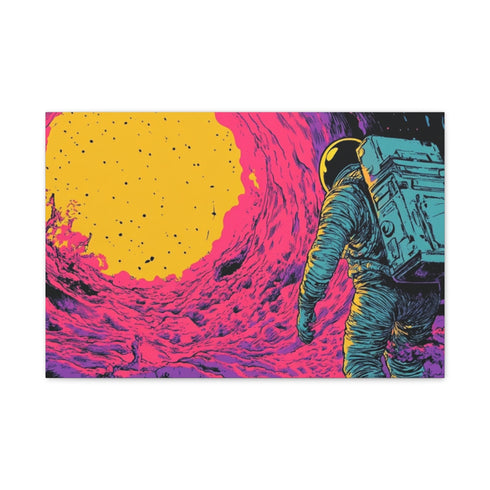 Retro 1970s Sci-Fi Comic Book Art — 24×16 Canvas Wall Art — Front Gallery-Wrapped Canvas View