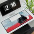 Robotic Knight Standing in Field of Red Gaming XXL Extended Desk Mat