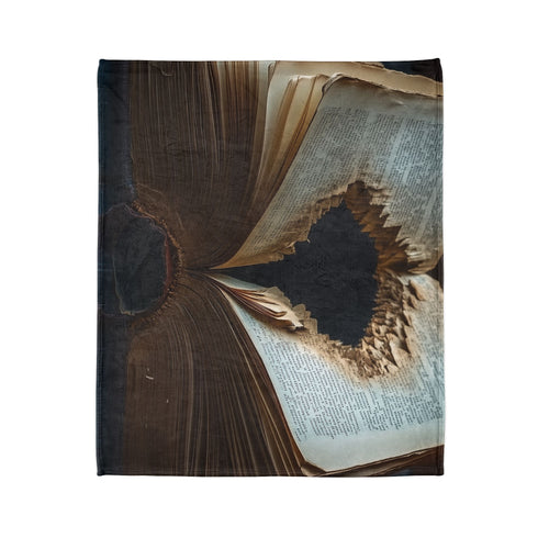Portal Opening from Book Pages — Plush Fleece Throw Blanket — Product Detail View 7