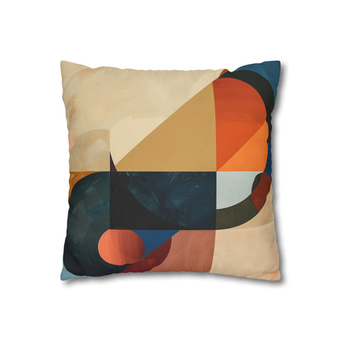 Abstract Geometric (Edition II) — Faux Suede Cushion Cover — Double-Sided Back & Concealed Zip Detail