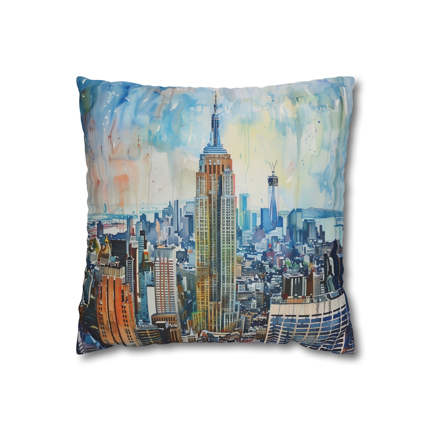 NYC Icon Watercolor Pillowcase | Pillow Cases | All Over Print, AOP, Bed, Bedding, Home & Living, Indoor, Pillow Case, Pillow Covers, Pillows & Covers, Sublimation | Prints with Passion