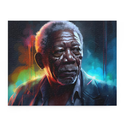 Neon Morgan Freeman Watercolor Puzzle