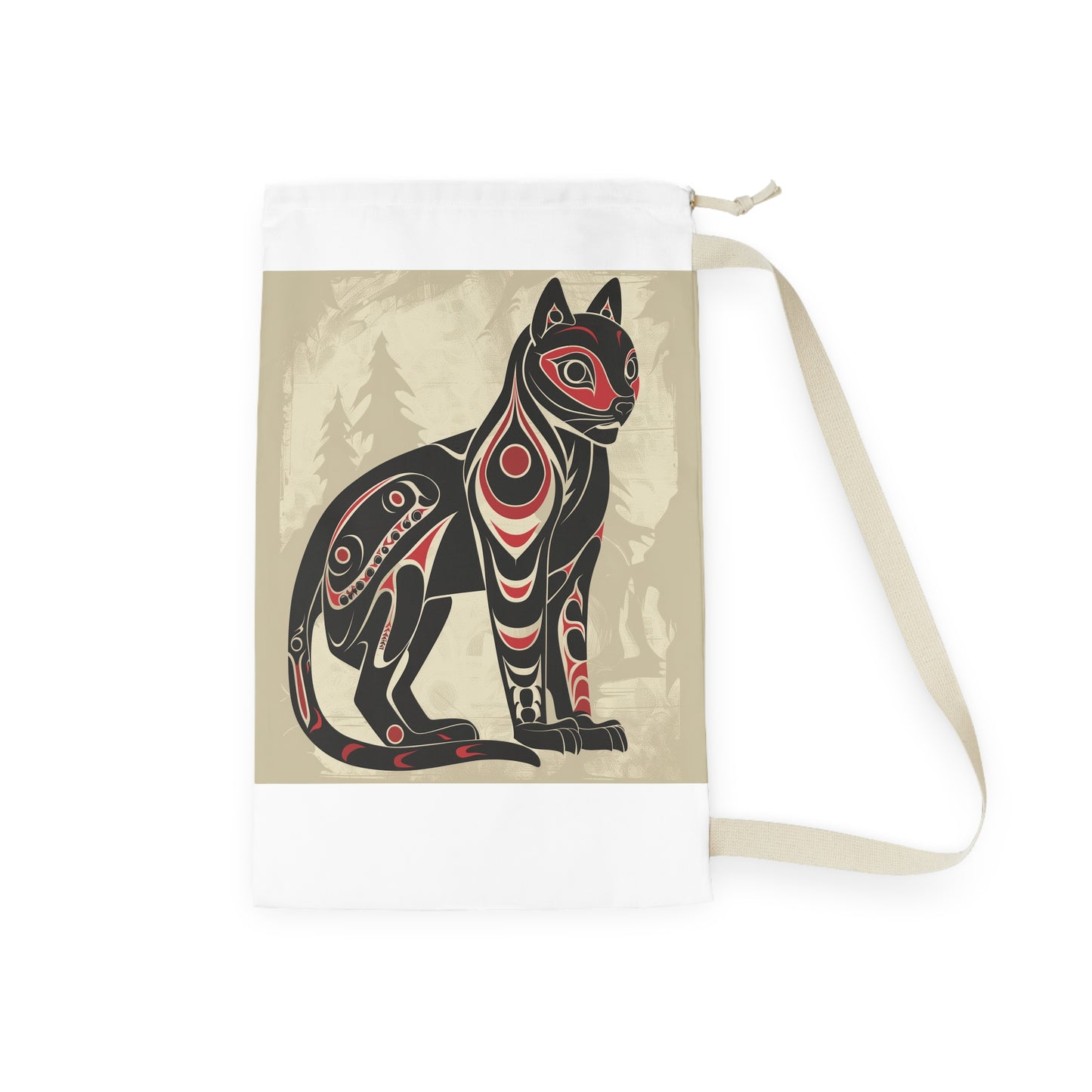 "Wild Spirit Laundry Bag - Tribal animal totem design for stylish organization"