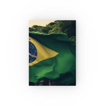 "Colorful Brazilian Rhythms Journal - Vibrant flag design, perfect for travel memories and cultural exploration. High-quality and stylish, makes a great gift! Shop now."