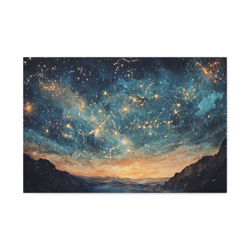 Tapestry Woven from Constellations (Edition II) — Canvas Wall Art — Living Room Wall Lifestyle View