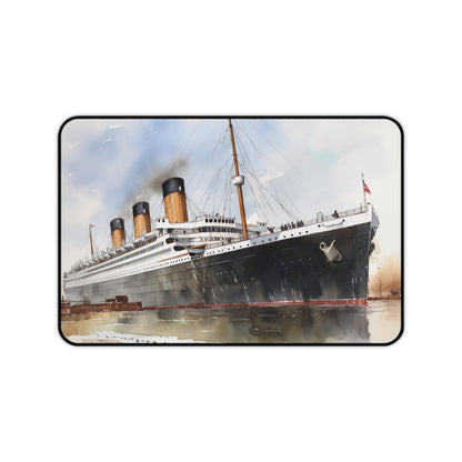 "Titanic Ship Desk Mat - Detailed image of iconic ship for history lovers"