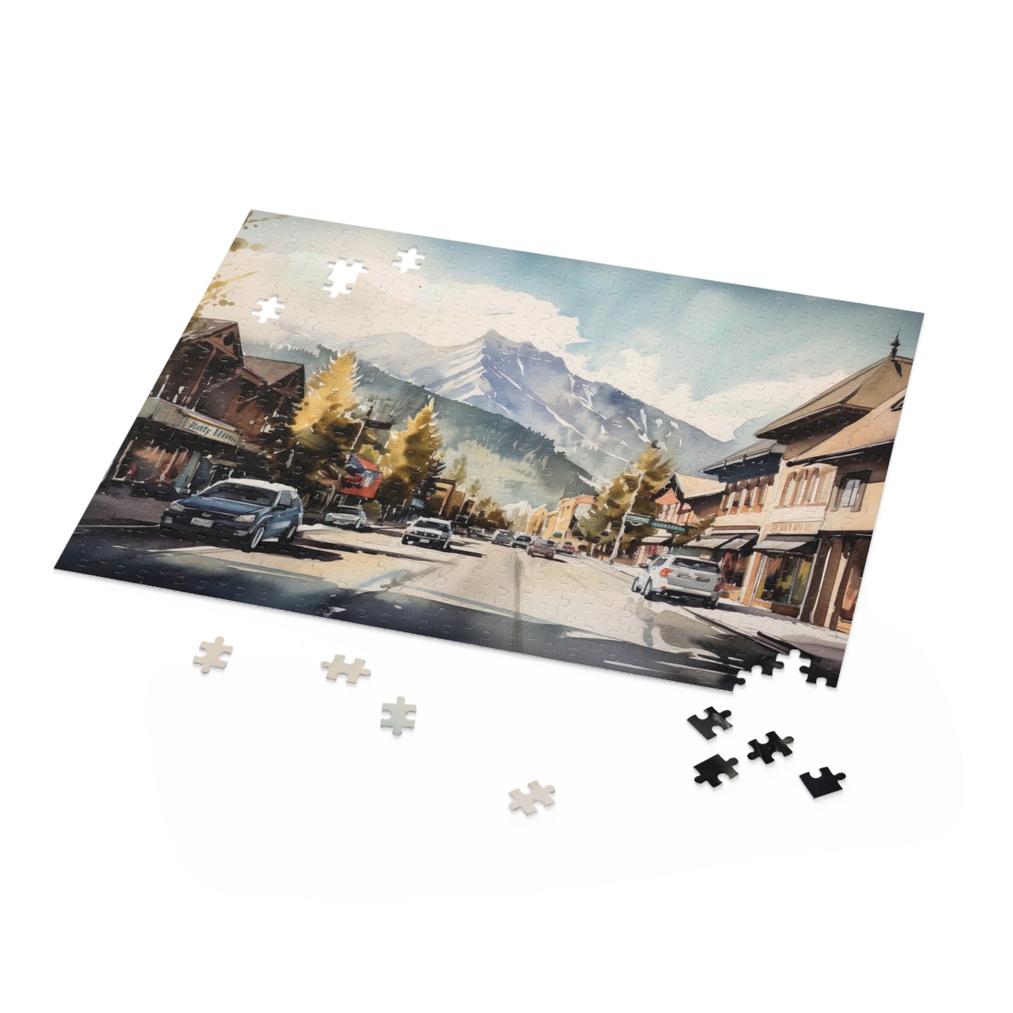 "Explore Banff National Park with this captivating jigsaw puzzle featuring stunning scenery."