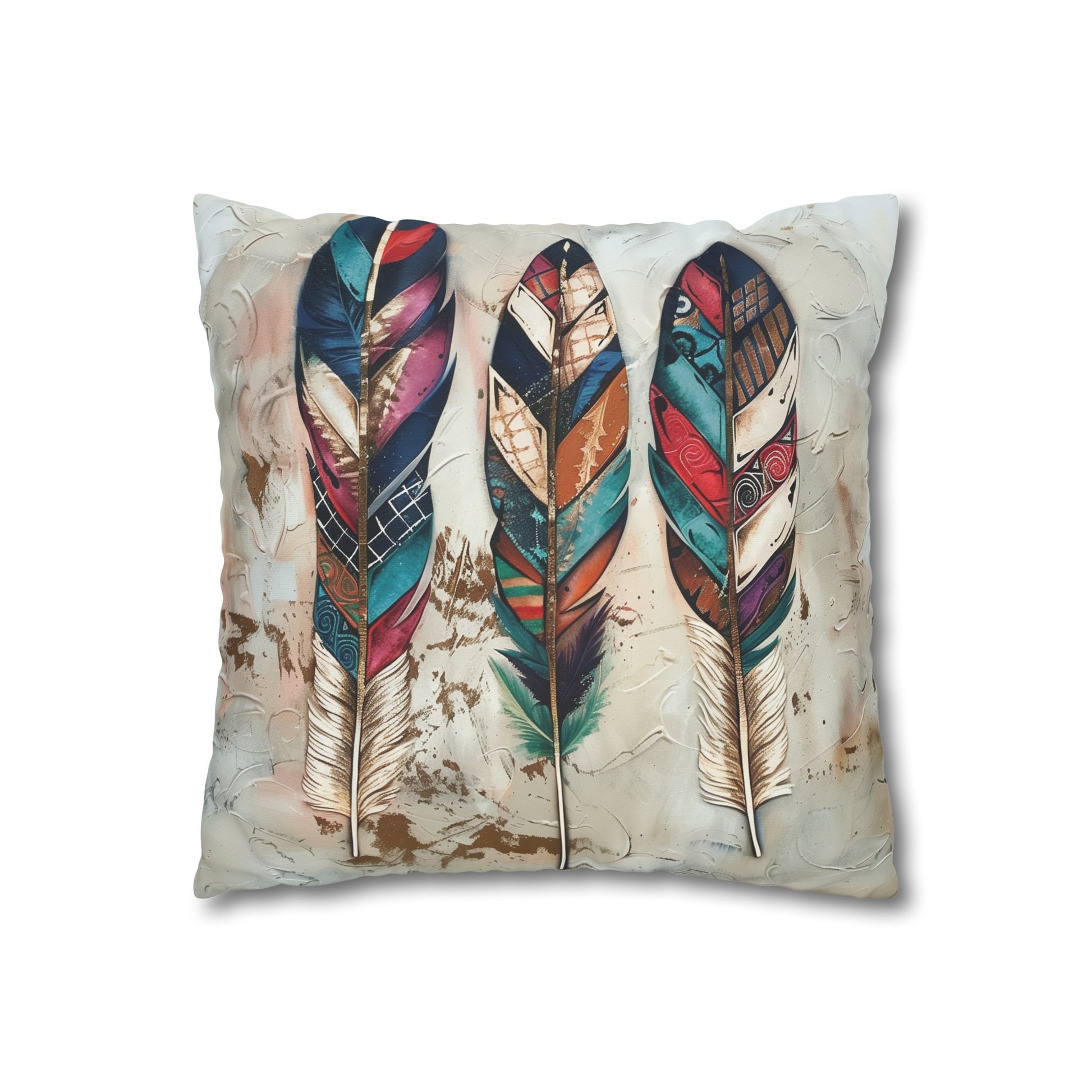 "Boho Feathers Pillowcase - High-quality, stylish, and perfect for all seasons. Add a touch of boho charm to your bedroom with this feather-inspired design. Makes a great gift! Shop now."