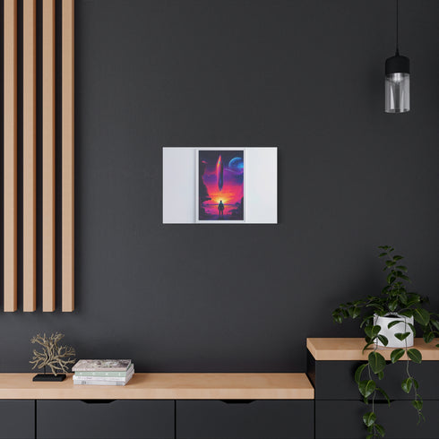 Epic Retro Sci-Fi Space Opera Nebula — Canvas Wall Art — Product Detail View 5