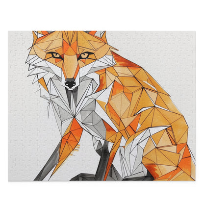 "Angular Fox Geometric Puzzle for Mindful Entertainment"