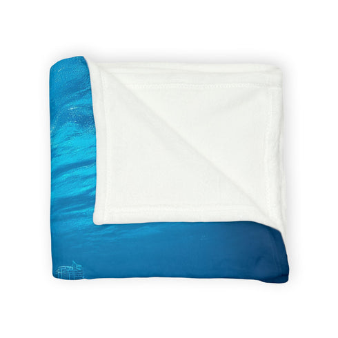 Sunken City Glowing through Coral Reef Plush Fleece Throw Blanket