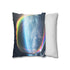 Surreal Dream Bubble Drifting Over Earth — 40×40 Cushion Cover — Soft Brushed Fabric Texture Close-Up