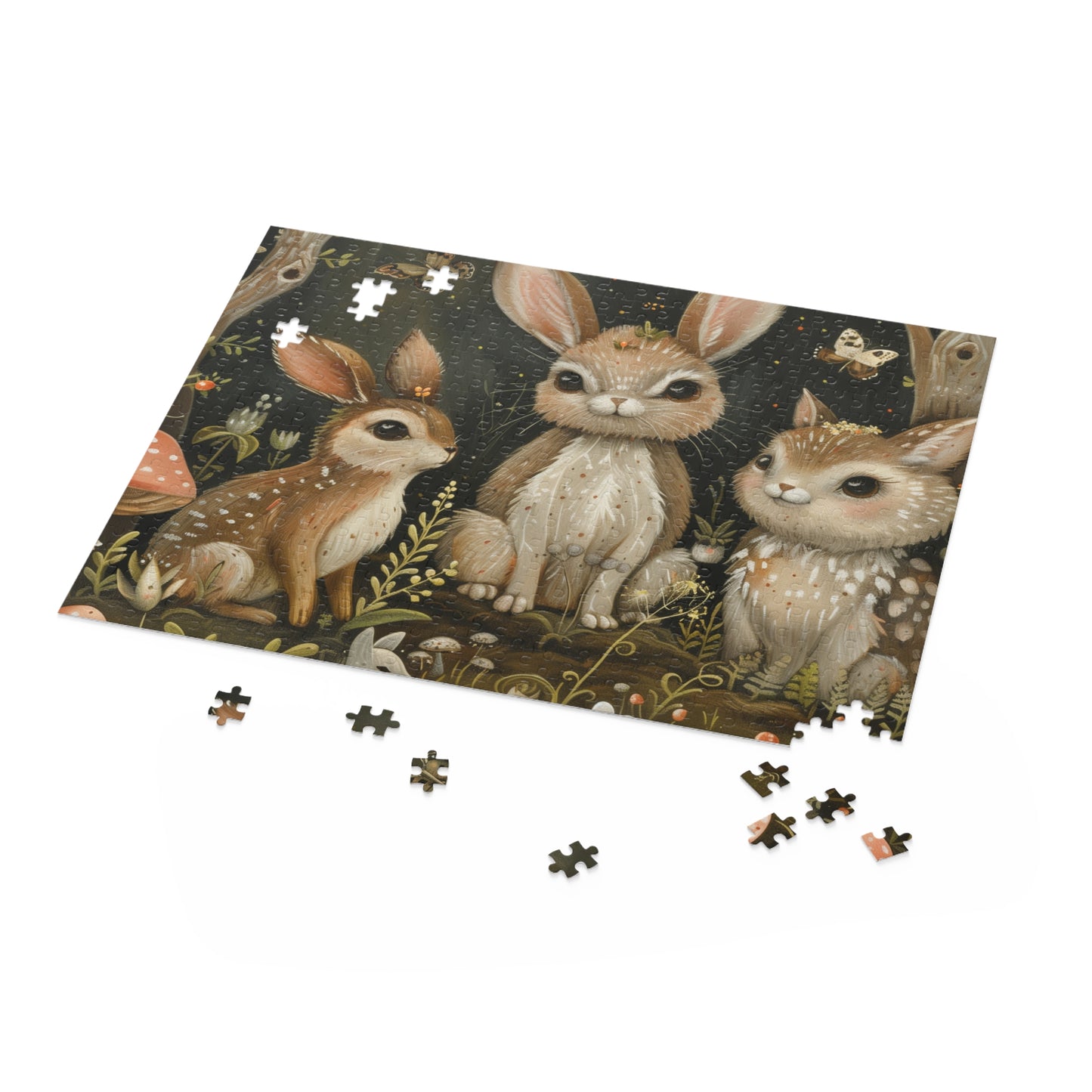 "Forest Friends Jigsaw Puzzle - enchanting woodland creatures illustration for nature lovers of all ages"