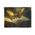 Celestial Moth Hovering Over Ancient Tomb — Plush Fleece Throw Blanket — Full Flat Artwork View