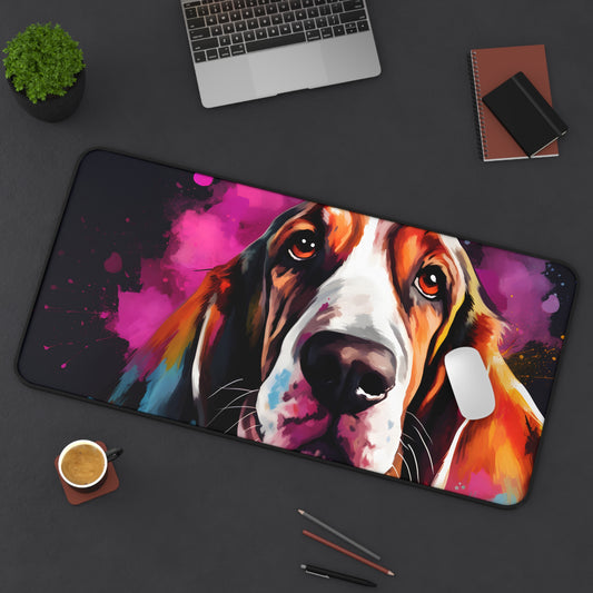 Basset Hound Desk Mat | Desk Mat | Accessories, Back-to-School, Desk, Fall Bestsellers, Home & Living, Mouse pad, Mouse Pads, Mousepad, Seasonal Picks, Stationery, TikTok | Prints with Passion