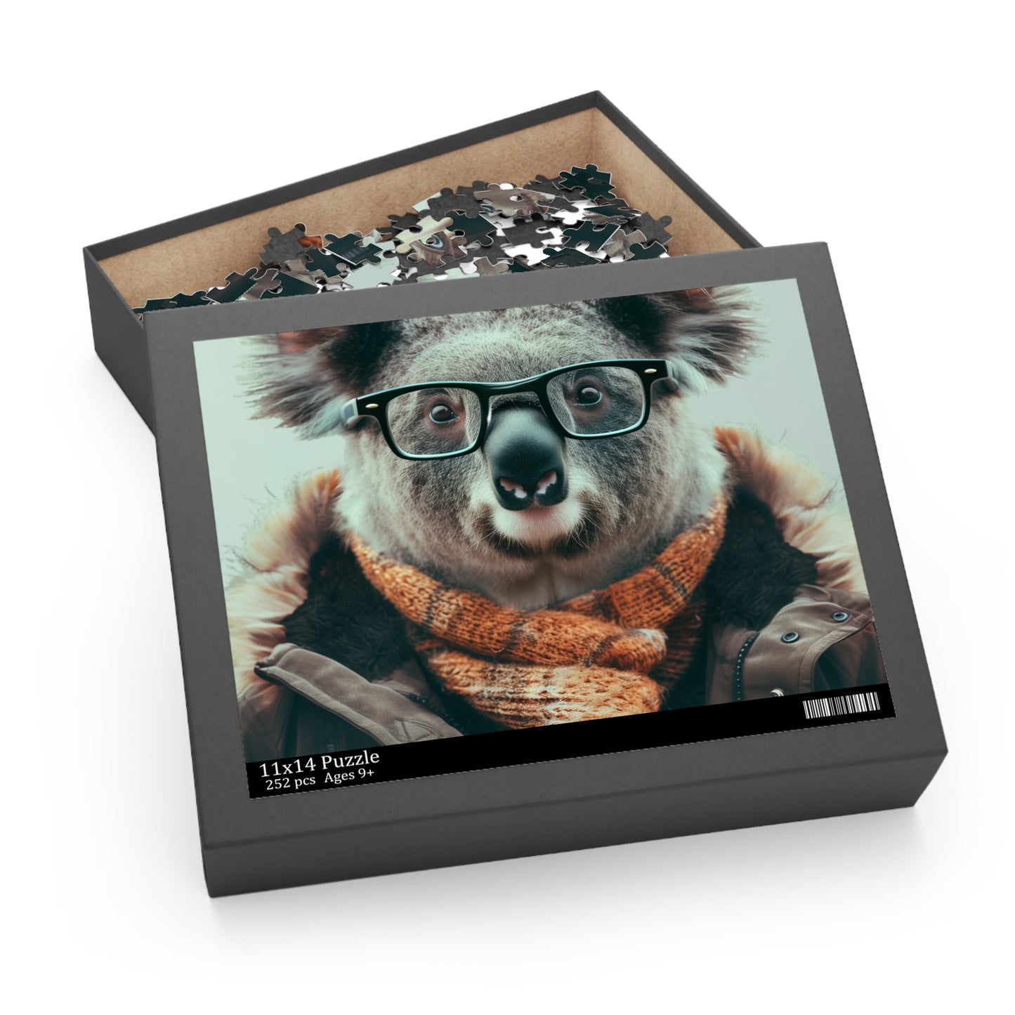 Kowala Hipster Jigsaw Puzzle - Trendy animal with glasses, fun and relaxing challenge