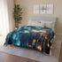 Mystical Wind Chimes Glowing in Night — Plush Fleece Throw Blanket — Product Detail View 12