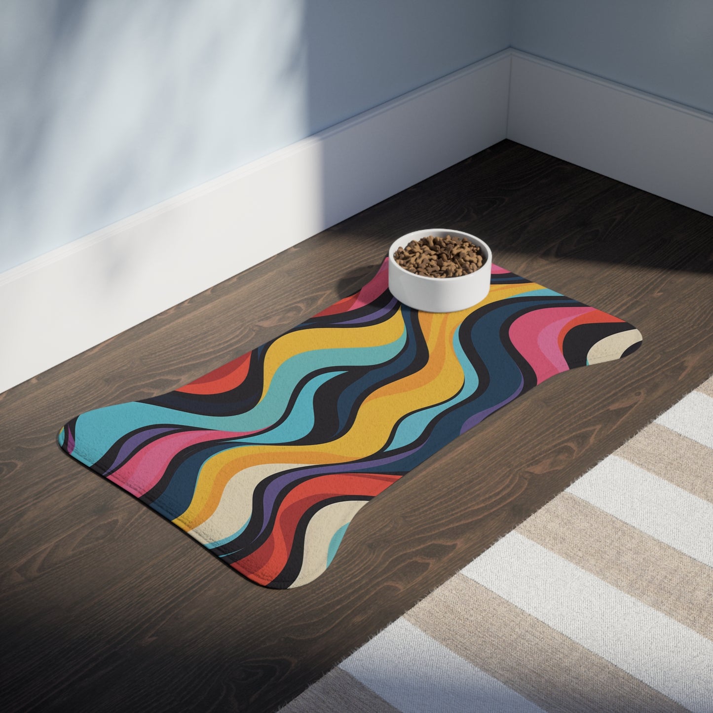 Retro Waves Pet Feeding Mat