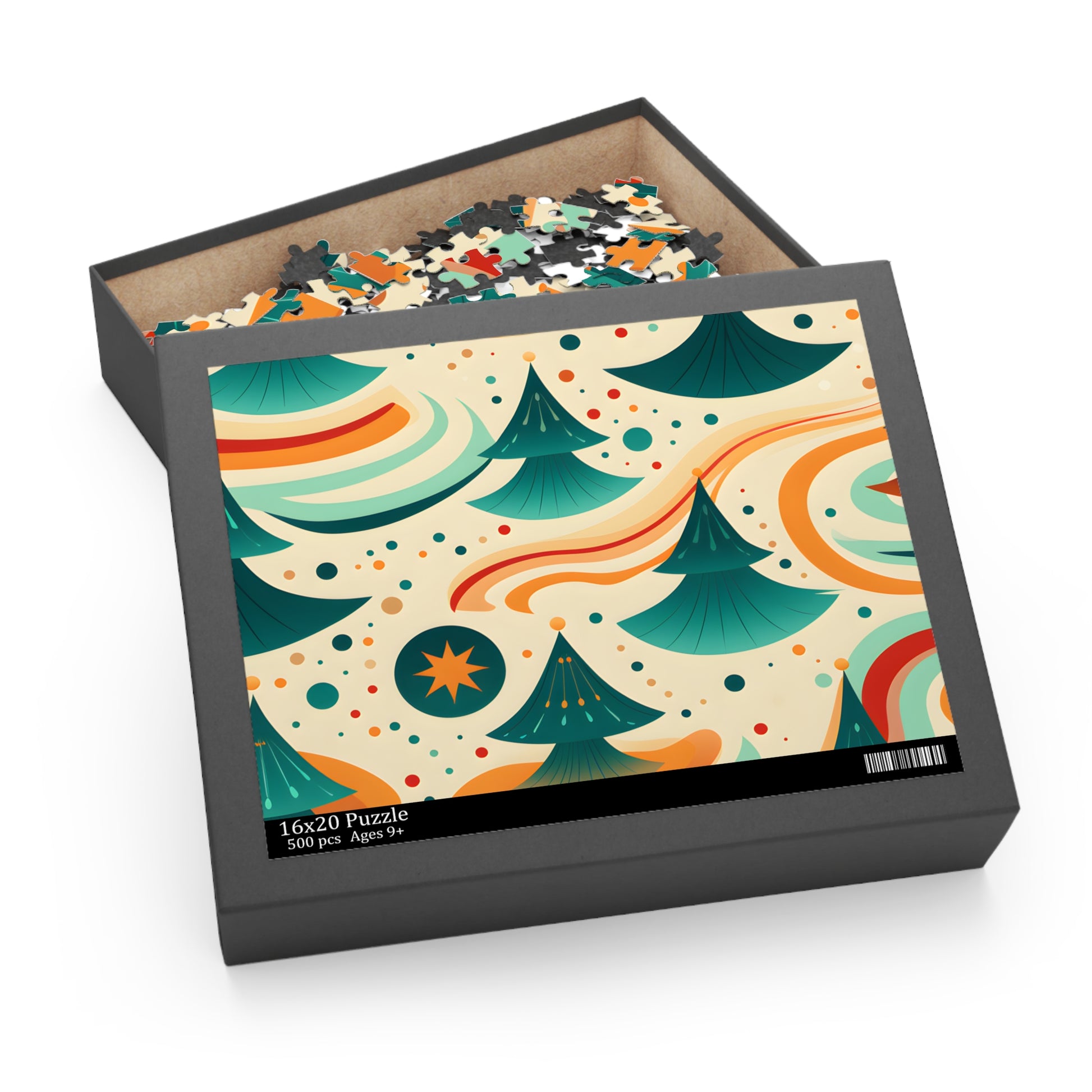 "Vibrant Retro Pattern Jigsaw Puzzle with 70s Groovy Design by marine7712 - Perfect for a Relaxing Night In!"