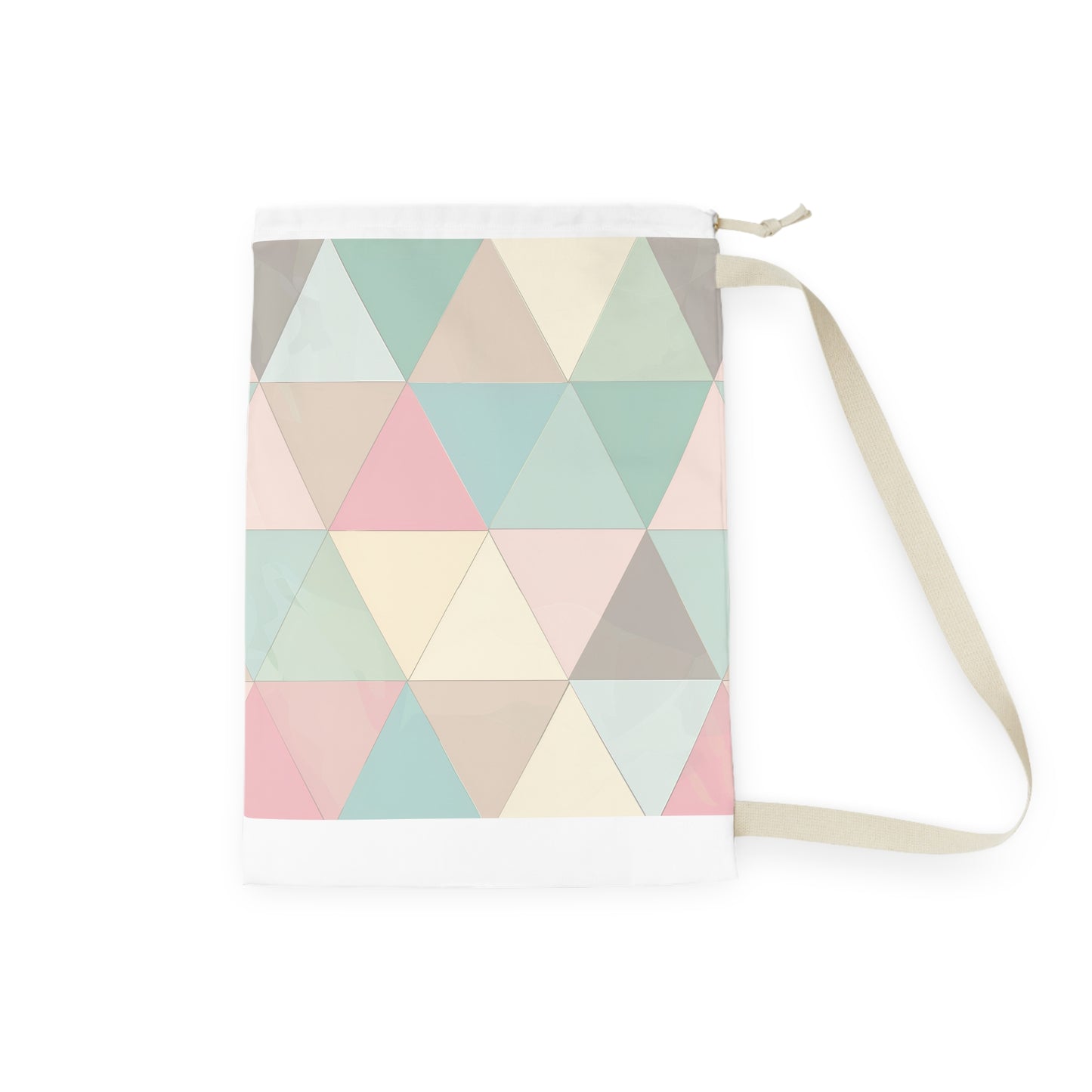 "Pastel Geometrics Laundry Bag - Stylish, durable laundry bag with modern geometric pattern"