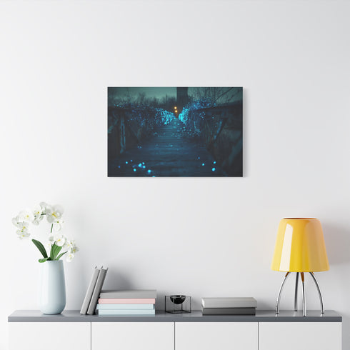 Bioluminescent Vines on a Ghost Bridge — Canvas Wall Art — Product Detail View 7