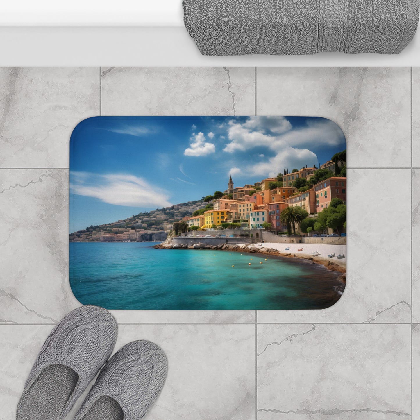 Côte d'Azur Bath Mat | Bath Mats | Bath, Bathroom, Home & Living, Indoor, Sublimation | Prints with Passion