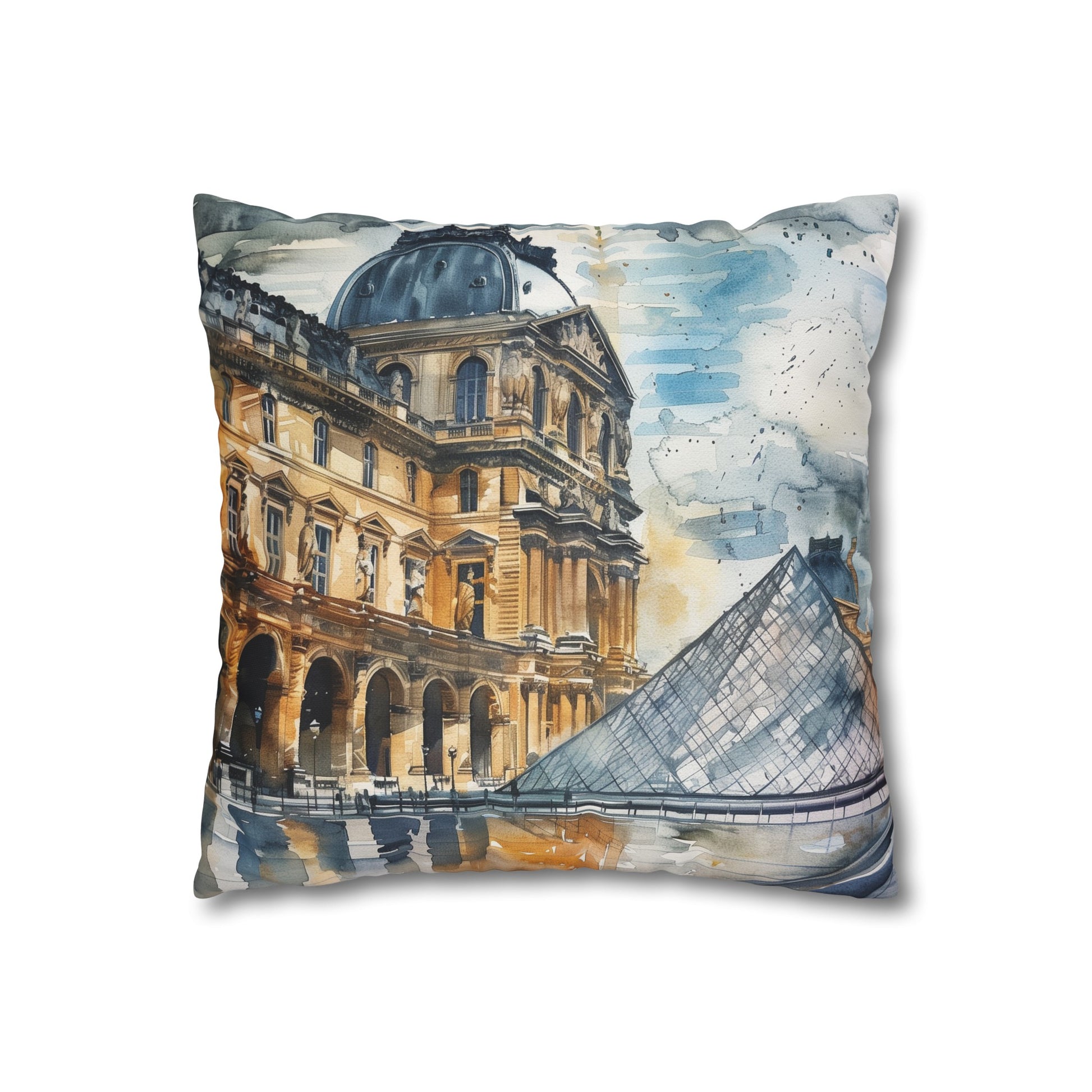 Watercolor Louvre Pillowcase - High-Quality, Stylish & Perfect for All Seasons - Shop Now!