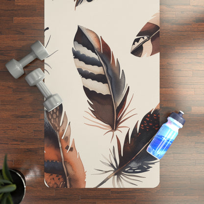 Boho Feathers Yoga Mat: Embrace Your Inner Warrior