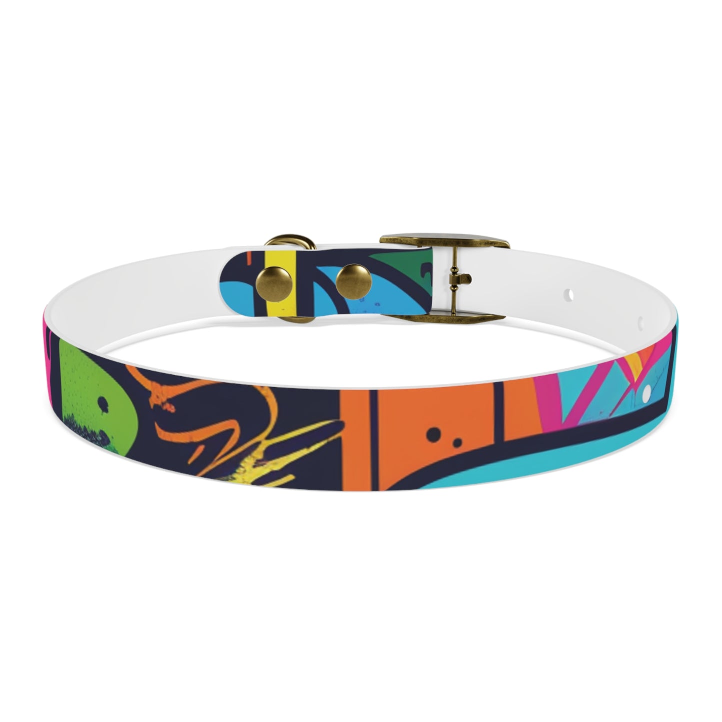 Neon Graffiti Dog Collar: Urban Style Statement