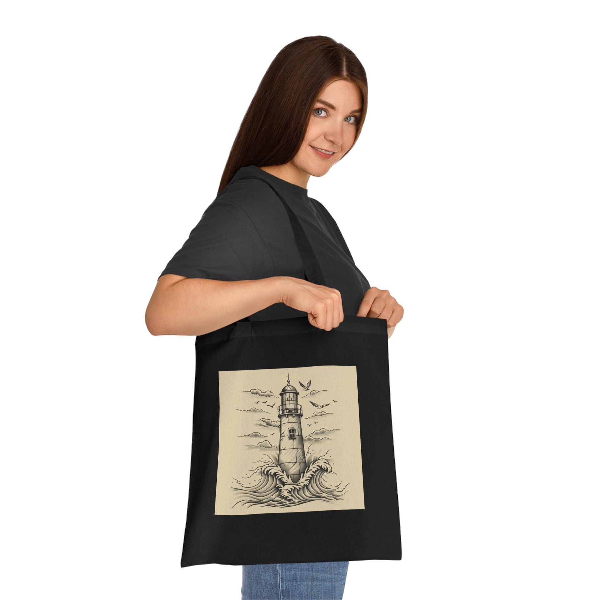 Beacon by the Sea Tote Bag | Tote Bag | Accessories, Bags, Cotton, DTG, Totes | Prints with Passion