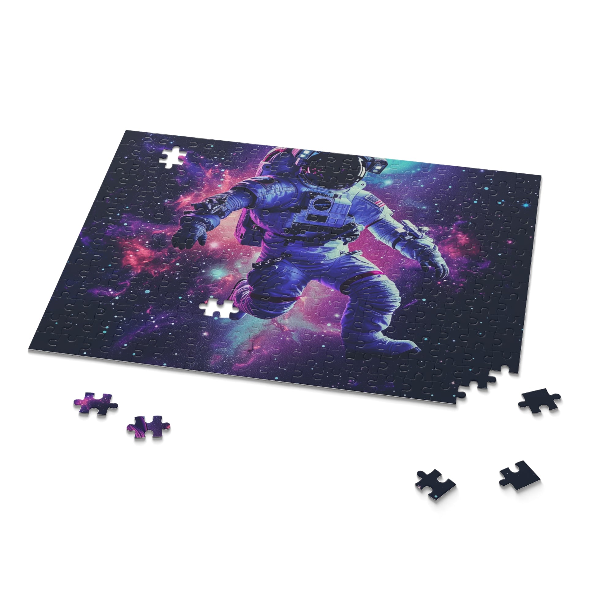 "Discover the cosmos with our Galactic Astronaut Jigsaw Puzzle - space adventure in a box!"