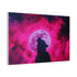 Silhouette of a Wolf Howling at a Neon Moon — Canvas Wall Art — Product Detail View 6