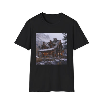 Mountainside Retreat: A Rustic Cabin Getaway | T-Shirt | DTG, Men's Clothing, Regular fit, T-Shirts, Unisex, Women's Clothing | Prints with Passion