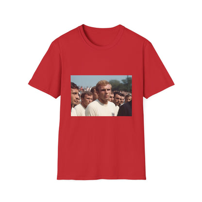 "A Captain's Legacy: The Spirit of '66 T-shirt - Commemorating England's 1966 World Cup triumph led by Bobby Moore. Feel the historic victory with every wear, carrying the spirit of national pride and footballing glory."