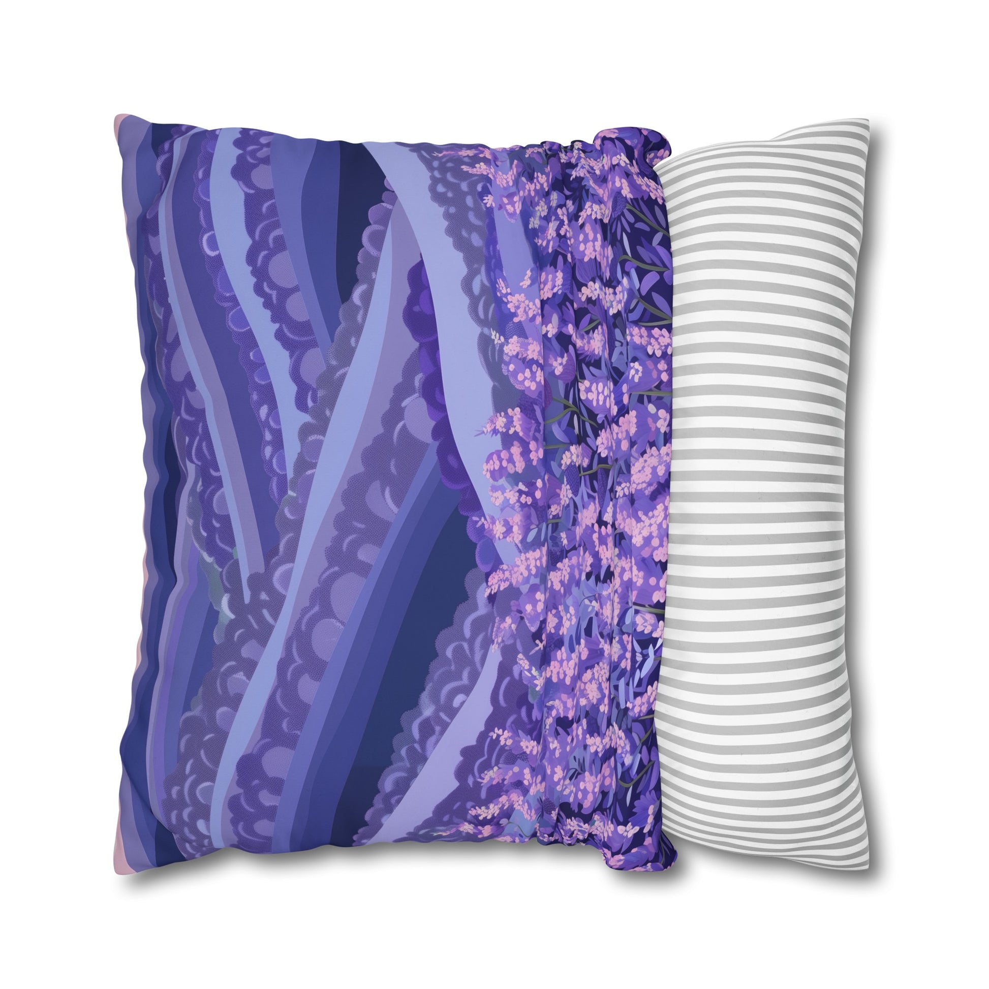 "Transform your bedroom with our Lavender Fields pillowcase, featuring vibrant lavender flowers for a serene atmosphere"