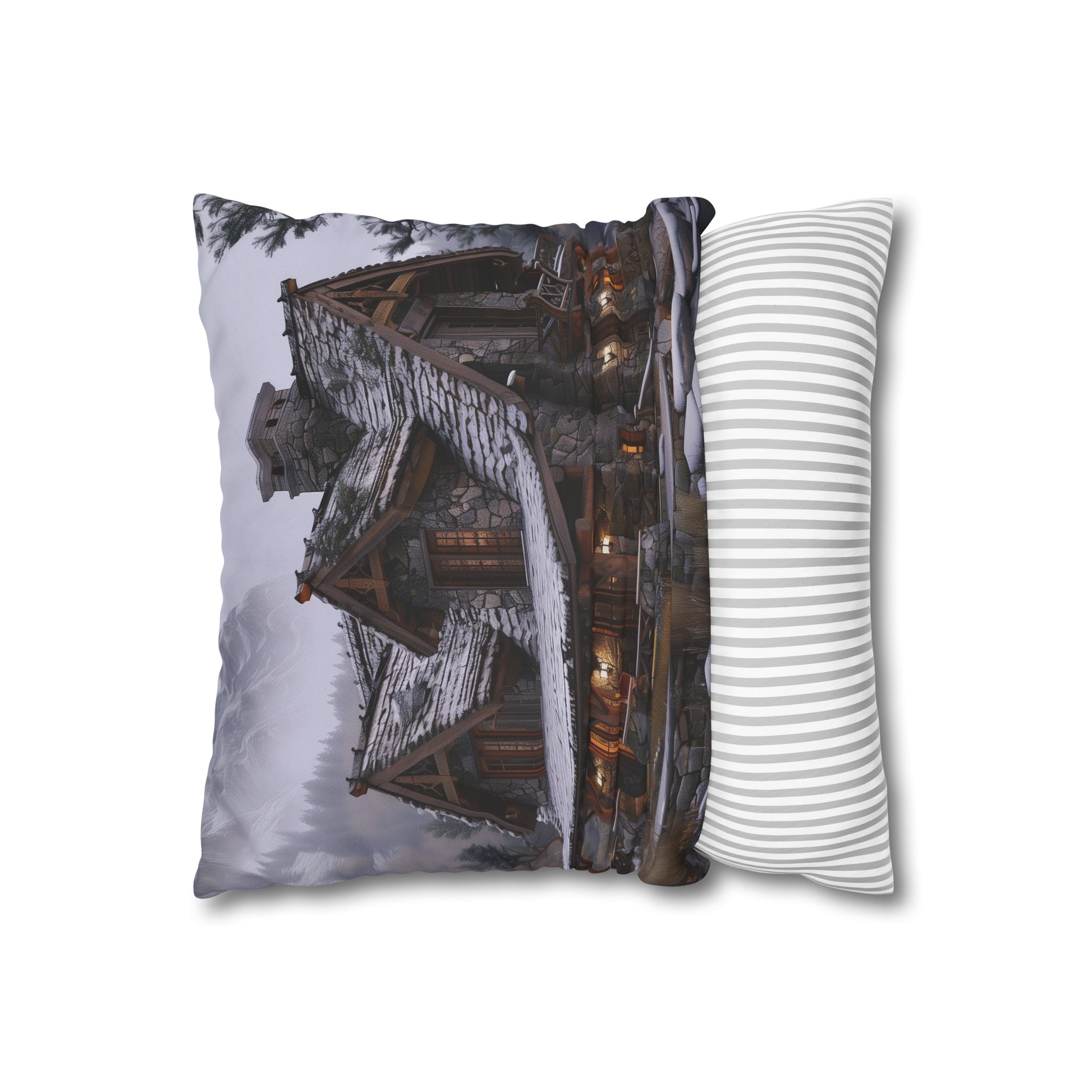 "Cozy Cabin Retreat Pillowcase - Rustic design for peaceful nights, high-quality comfort for all seasons. Makes a perfect gift!"