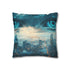 Floating Eyes Watching City from Sky (Edition II) — 40×40 Cushion Cover — Double-Sided Back & Concealed Zip Detail