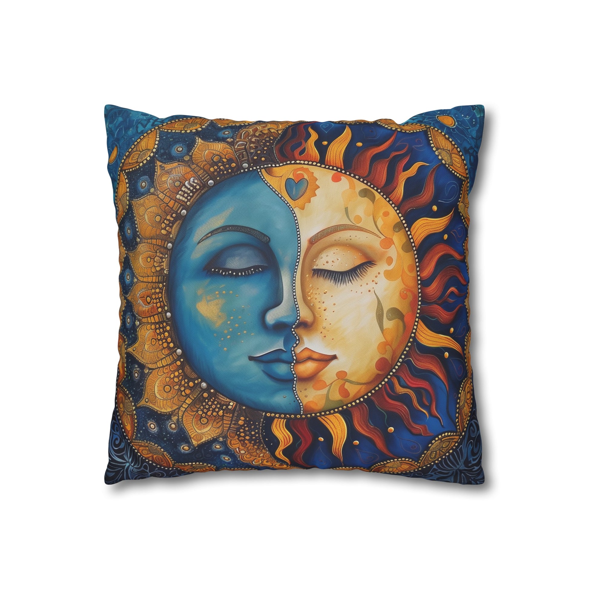 "Sun & Moon Mandala Pillowcase - Celestial Balance Design, High-Quality Material, Perfect for All Seasons | Prints with Passion"