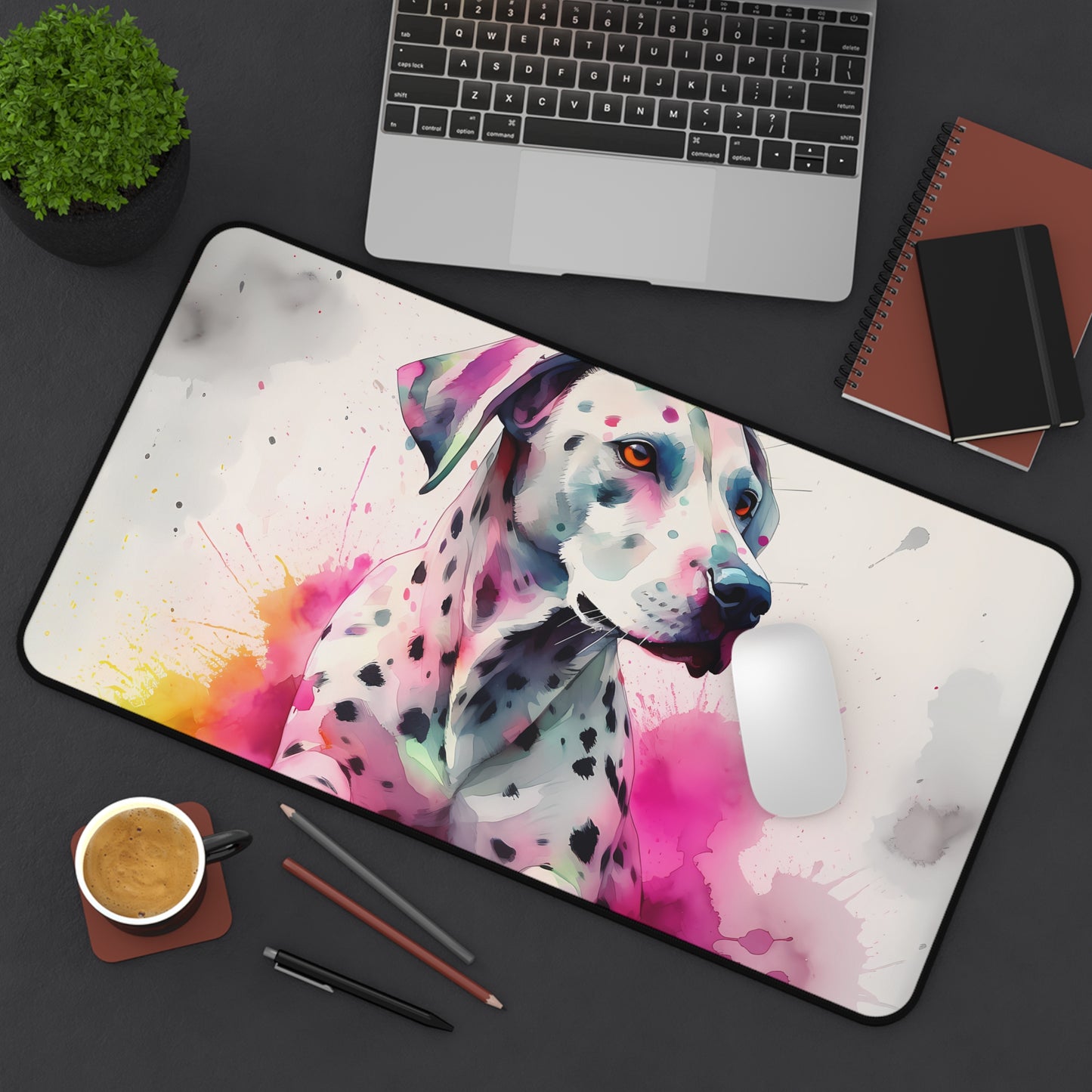 "Dalmatian Design Desk Mat - Add charm to your workspace with this playful and protective desk accessory"