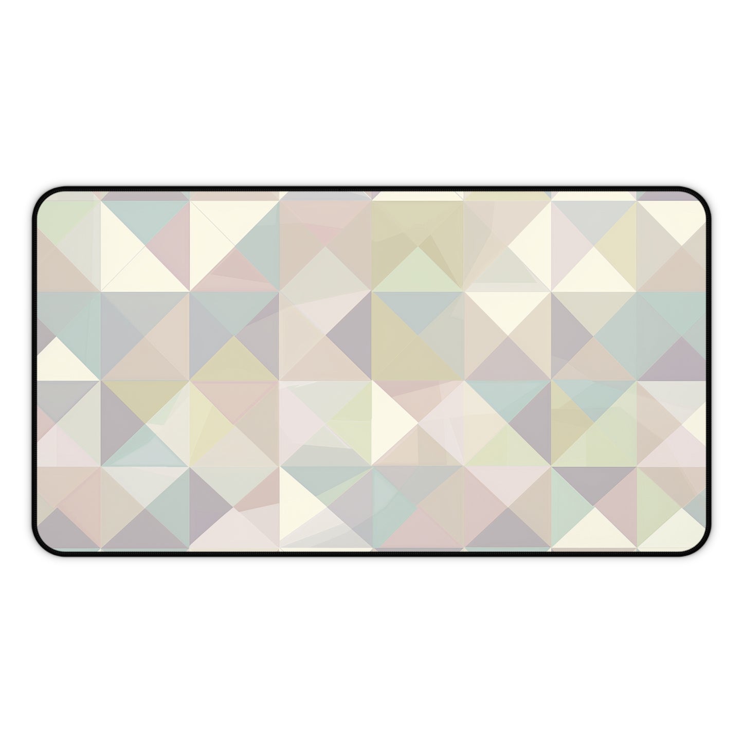 "Stylish Pastel Geometrics Desk Mat - Chic soft colors for workspace decor"