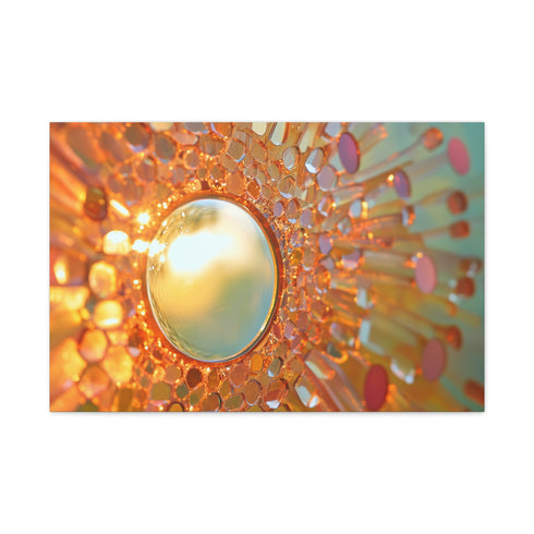 Sunrise Reflecting on Infinity Mirror — Canvas Wall Art — Living Room Wall Lifestyle View