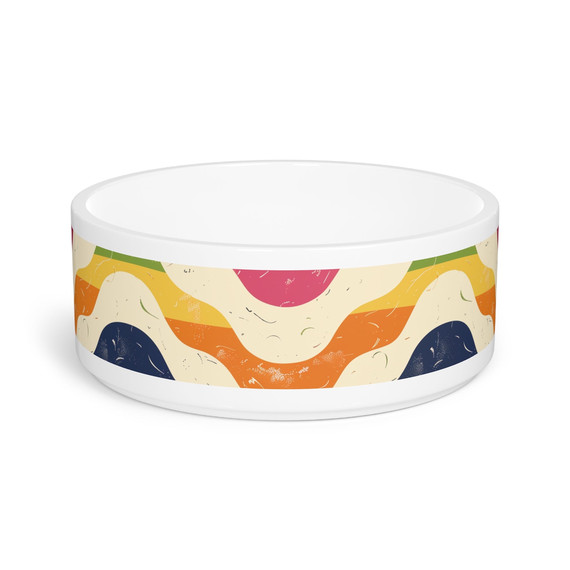 Copy of "Retro Waves Pet Bowl: Vibrant & Seamless" | Pets | Accessories, Bowls, Cat, Cats, Ceramic, dog, Dogs, Pets, Valentine's Day promotion | Prints with Passion