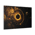Golden Gears Orbiting Black Sun — Canvas Wall Art — Product Detail View 6