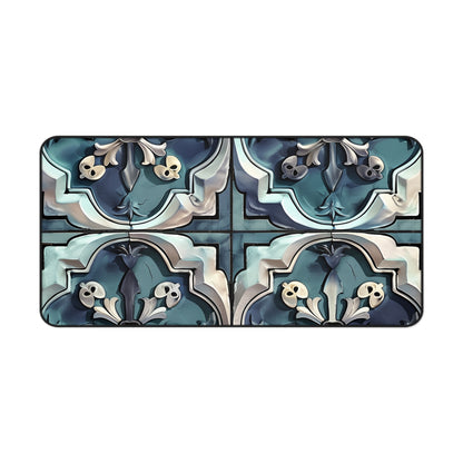 "Artisan Tiles Desk Mat - Elegant and Protective Workspace Accessory for Office Decor"