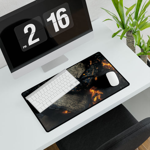 Lava Moth Resting on Burning Scroll (Edition II) — XL & XXL Desk Mat — Product Detail View 7